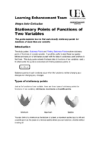 Stationary Points of Functions of Two Variables